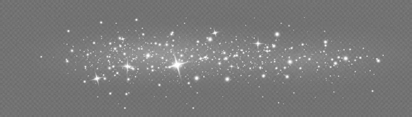 Λαμπερό Εφέ Φωτός Πολλά Σωματίδια Glitter Απομονώνονται Διαφανές Φόντο Έναστρο — Διανυσματικό Αρχείο