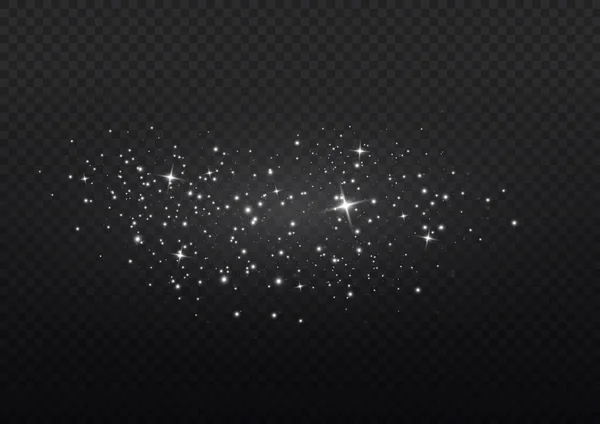 Glowing Light Effect Many Glitter Particles Isolated Transparent Background Starry — Stockový vektor
