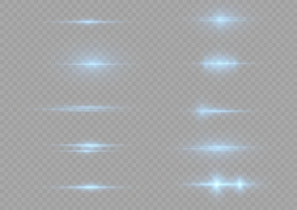 Lazer Işınları Yatay Işık Işınları Soyut Parlak Mavi Çizgi Parlak — Stok Vektör