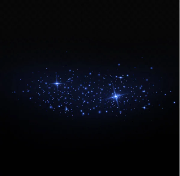 Glowing Light Effect Many Glitter Particles Isolated Transparent Background Starry — Stock Vector