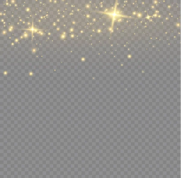 Glowing Light Effect Many Glitter Particles Isolated Transparent Background Starry — ストックベクタ