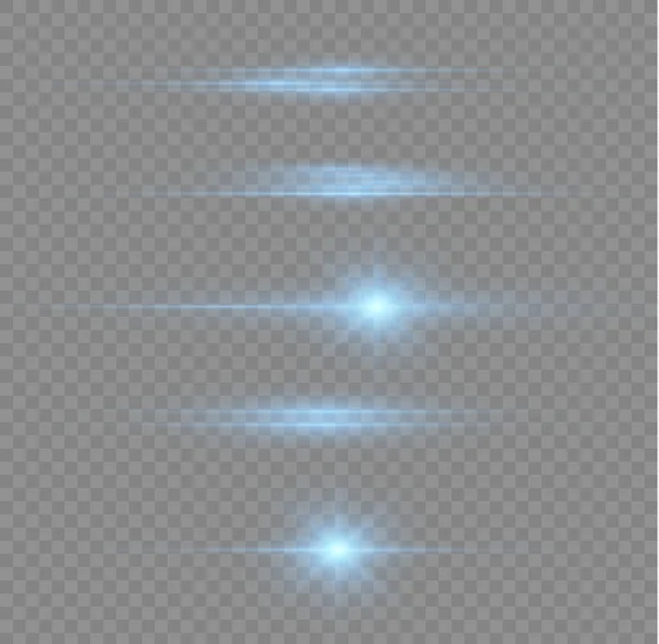 Laser Beams Horizontal Light Rays Abstract Shine Blue Line Glowing — Stockový vektor