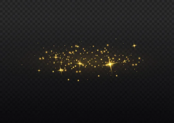 Glowing Light Effect Many Glitter Particles Isolated Transparent Background Starry — Archivo Imágenes Vectoriales