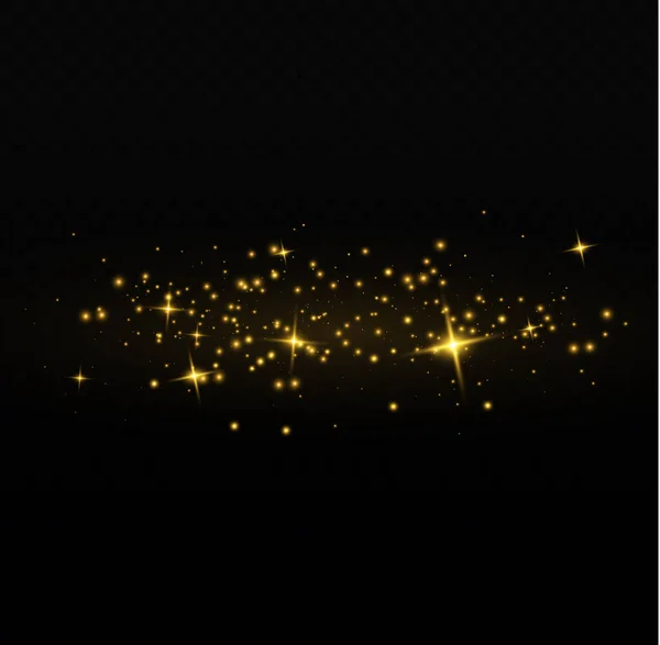 Glowing Light Effect Many Glitter Particles Isolated Transparent Background Starry — 图库矢量图片