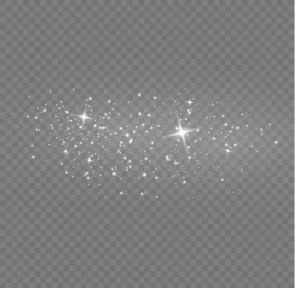 Glowing Light Effect Many Glitter Particles Isolated Transparent Background Starry — Stockvector