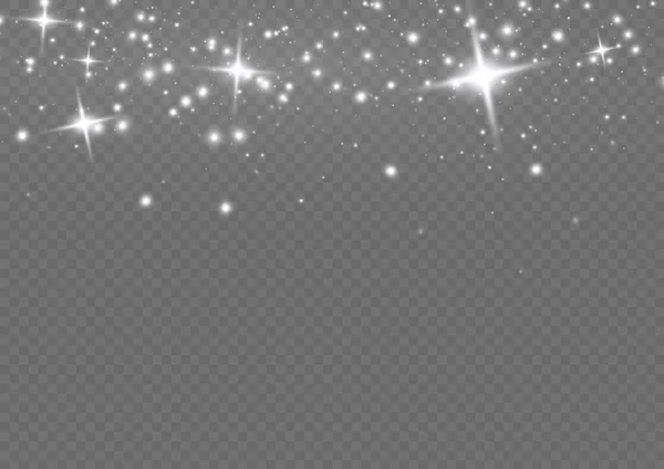 Glowing Light Effect Many Glitter Particles Isolated Transparent Background Starry — ストックベクタ