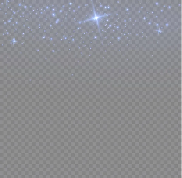 Сяючий Світловий Ефект Багатьма Блискучими Частинками Ізольовані Прозорому Фоні Зоряна — стоковий вектор