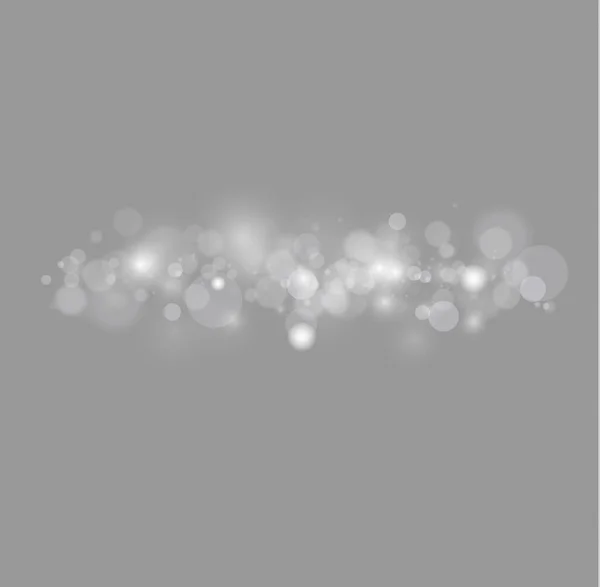 Абстрактные Серебристые Огни Искры Звездная Пыль Блики Волшебная Размытая Белая — стоковый вектор