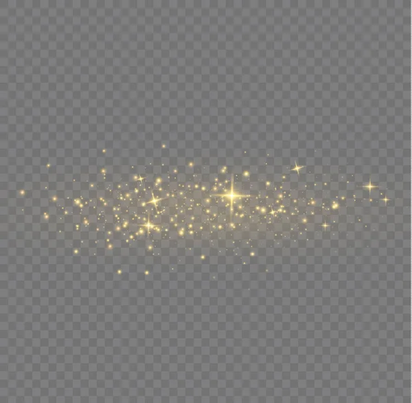 Glowing Light Effect Many Glitter Particles Isolated Transparent Background Starry — Stock vektor