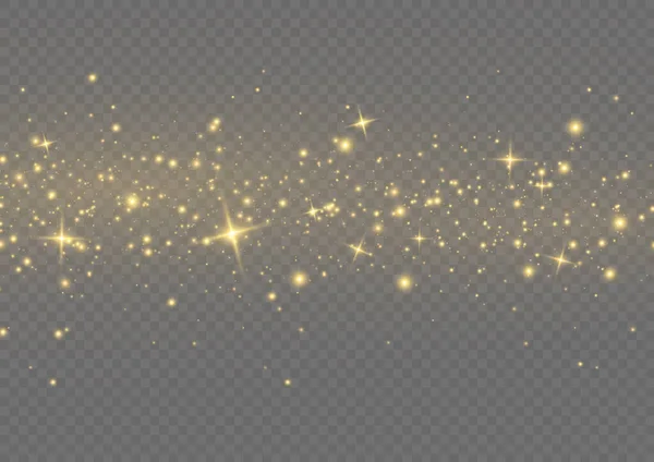 Glowing Light Effect Many Glitter Particles Isolated Transparent Background Starry — Stock vektor