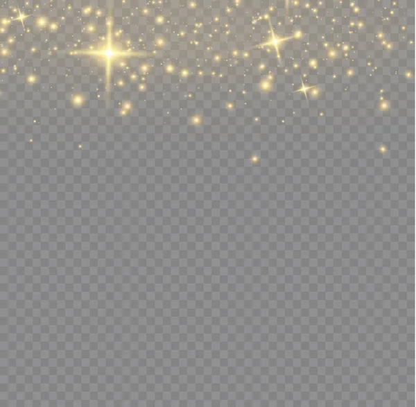 Glowing Light Effect Many Glitter Particles Isolated Transparent Background Starry — ストックベクタ