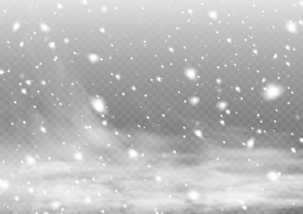 Invierno Nieve Con Niebla Viento Niebla Nieve Viento Sobre Fondo — Vector de stock