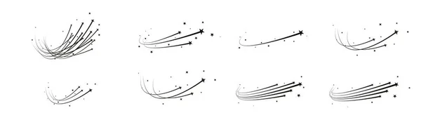 Étoile Filante Abstraite Étoile Filante Avec Une Étoile Traînée Puissante — Image vectorielle