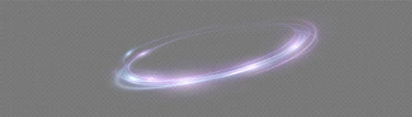 Neon Draait Curve Blauwe Lijn Abstracte Ring Achtergrond Met Gloeiende — Stockvector