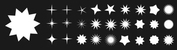 Icono Estrella Colección Ilustraciones Estrellas Centelleantes Chispas Brillante Explosión Cielo — Vector de stock