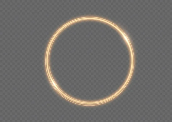 Světle Žlutý Vír Světelný Efekt Křivky Zářící Kruh Světle Zlatý — Stockový vektor