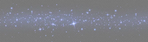 Glödande Ljuseffekt Med Många Glitter Partiklar Isolerade Transparent Bakgrund Stjärnmoln — Stock vektor