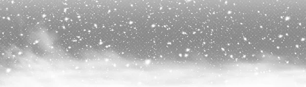 Zima Sníh Mlhou Vítr Mlha Sníh Vítr Průhledném Pozadí Bílý — Stockový vektor