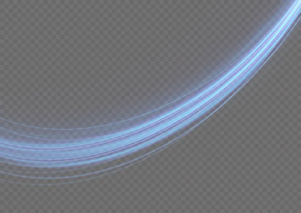 Blu Incandescente Linee Brillanti Effetto Vettore Sfondo Linee Luminose Bianche — Vettoriale Stock
