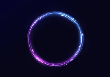 Neon girdabı. Mavi kıvrım. Işıldayan arka planı olan soyut halka arkaplanı. Enerji akış tüneli. Mavi portal, platform. Sihirli daire vektörü. Parlak spiral. Işık efektli yuvarlak çerçeve