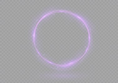 Garip bir alev kıvılcımına sahip ruhani bir yangın portalının işareti. Mor mühürlü modern cadılar çemberi. Büyücü, şaman ve medyum için dekor unsurları. Şeffaf arkaplanda parlayan iz efekti