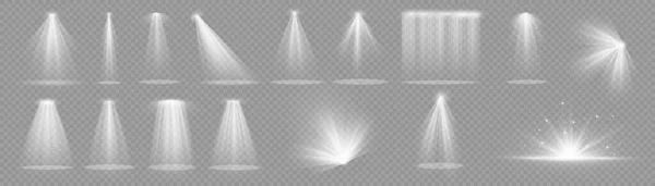 Światło Wektora Biały Efekt Świetlny Świecący Efekt Świetlny Iskra Reflektora — Wektor stockowy