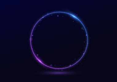 Neon girdabı. Mavi kıvrım. Işıldayan arka planı olan soyut halka arkaplanı. Enerji akış tüneli. Mavi portal, platform. Sihirli daire vektörü. Parlak spiral. Işık efektli yuvarlak çerçeve