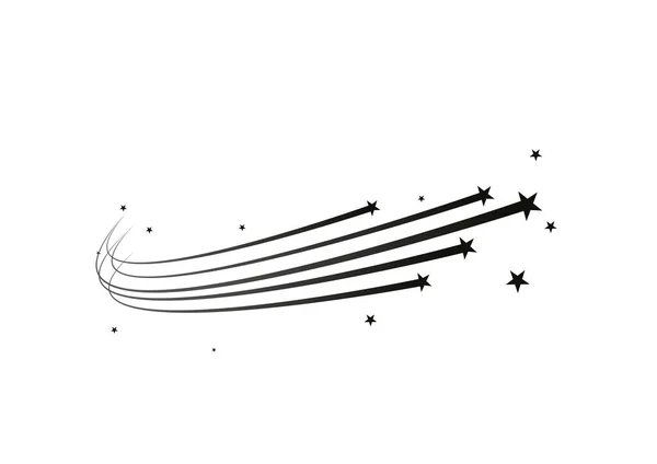 Abstract Shooting Star Falling Star Powerful Trail Star White Background — Stock Vector