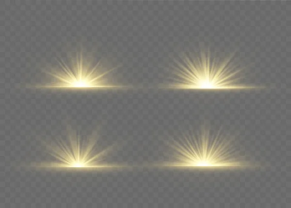 Licht Flitsen Speciaal Effect Met Stralen Van Licht Magische Vonken — Stockvector