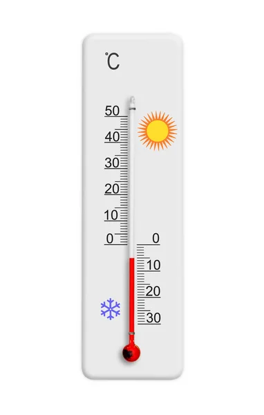 気象温度を測定するための摂氏スケール温度計 周囲温度マイナス5度 — ストック写真