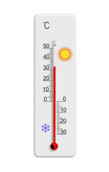 Hava Sıcaklığını Ölçmek Için Celsius Termometresi Çevre Sıcaklığı Artı Derece — Stok fotoğraf