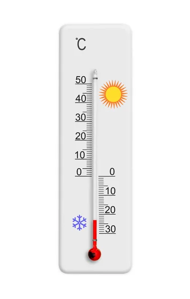 Термометр Шкалу Цельсія Вимірювання Температури Погоди Температура Повітря Мінус Градусів — стокове фото