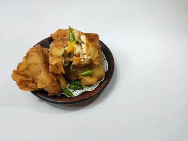 Indonéské Občerstvení Smažené Tofu — Stock fotografie