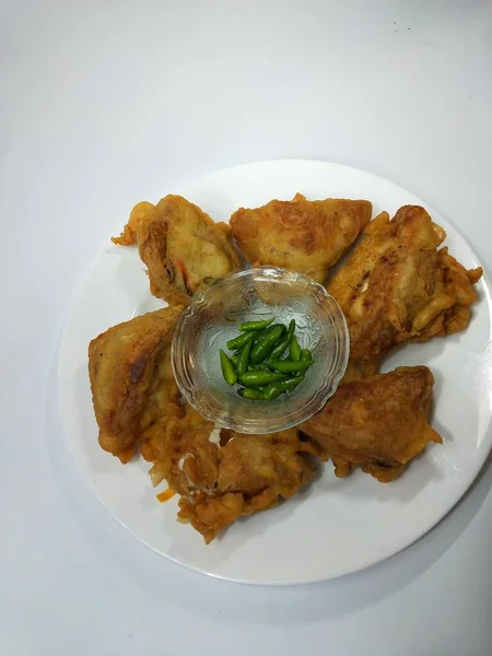 Lanches Indonésios Tofu Frito Recheado — Fotografia de Stock