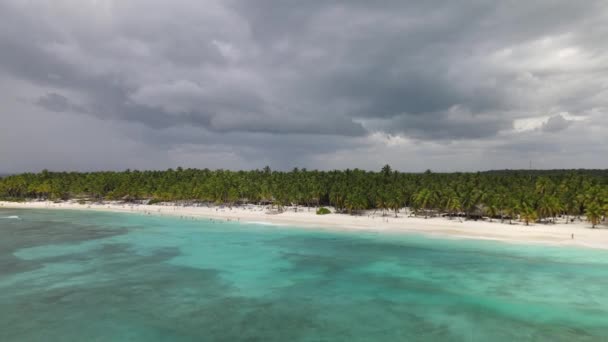 ドミニカ共和国ドローン便 カリブ海のサオナ島 — ストック動画