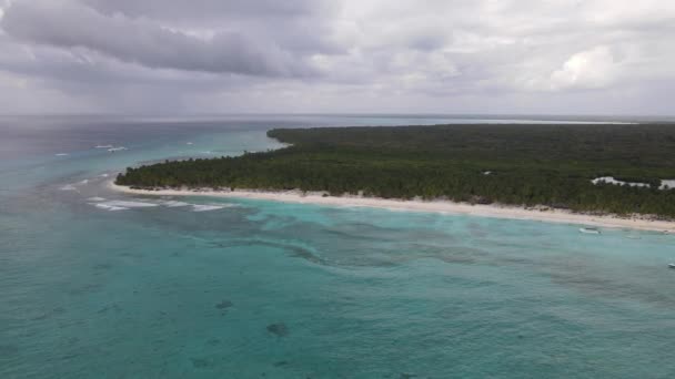 Dominican Republic Drone Flight Saona Island Caribean Sea — Stock Video