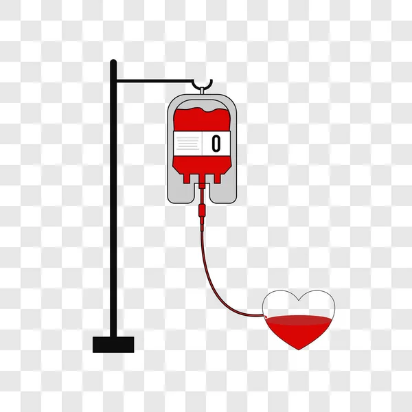 Сдавайте Кровь Помощью Мешка Крови Сердца Кровь Мешке Концепция Дня — стоковый вектор