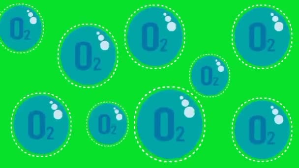Zelená Bublina Bublina Oxygen Zelená Obrazovka Pohybu Grafiky — Stock video