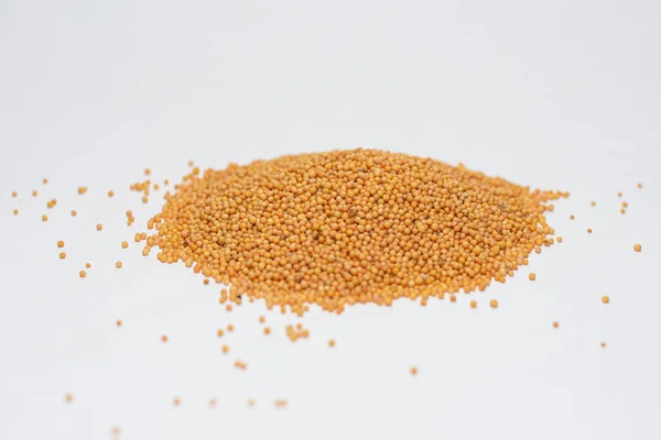 Stacked Grain Mustard White Background — Stock Photo, Image