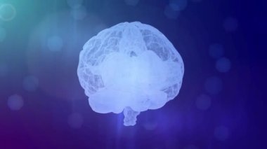 Yapay Zeka Dijital Beyin 'in içinde uçmak Veri 4k' ye teklif veriyor. Düşünme sürecinin yansıması. Gelecekteki teknoloji animasyonu, yapay zeka öğrenme bilgisayar makinesi. 3d hazırlayıcı