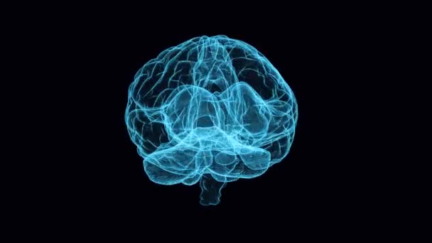 Digitální Obraz Mozku Černém Pozadí Umělá Inteligence Technology Obchodní Analýza — Stock video