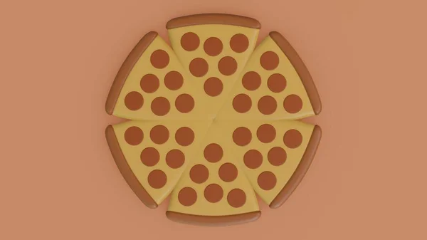 Piccole Fette Pizza Fetta Pizza Uno Sfondo Marrone Carro Griglia — Foto Stock