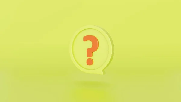 Icono Naranja Preguntas Marca Ilustración Dentro Burbuja Voz Limón Amarillo — Foto de Stock