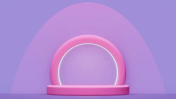 Концептуальний Подіум Мінімальний Абстрактний Фон Дизайну Продукту Фіолетовий Рожевий Кольори — стокове фото