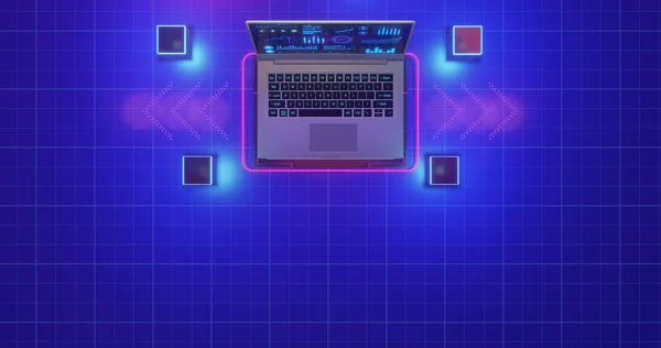 Programvaruutvecklingskoncept Programmering Kodning Och Programvarutester Bärbar Dator Laptop Bordet Med — Stockfoto