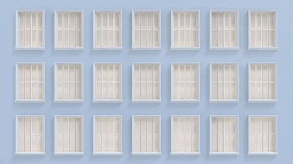 Rendern Geschlossenes Fenster Holzläden Auf Pastellgelber Farbe Bemalten Wand West — Stockfoto