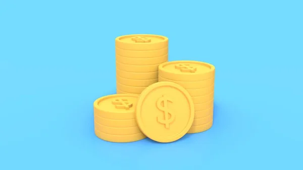 Konzept Das Geld Spart Goldmünzstapel Hintergrund Sparen Und Geldvermehrung Rendering — Stockfoto