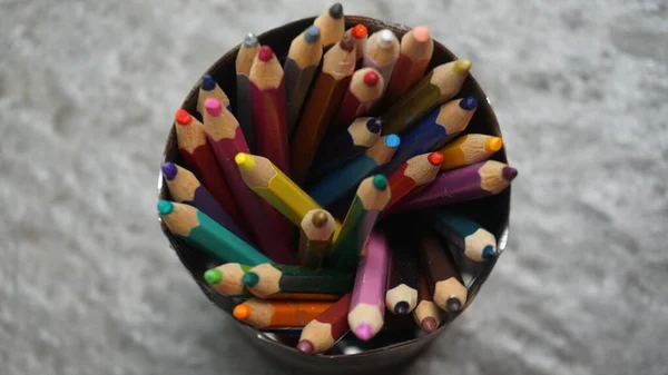 Various Colored Pencils Drawing — Stock Photo, Image