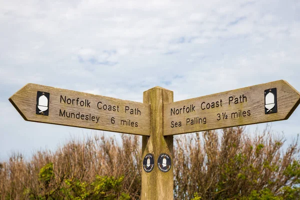 Señal Ruta Costa Norfolk Happisburgh Norrth Norfolk Reino Unido — Foto de Stock