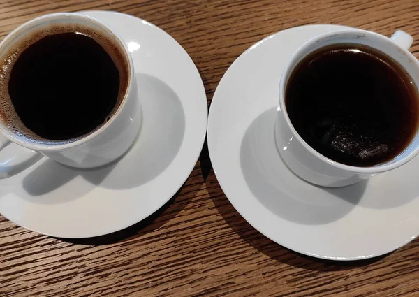 Top Close View Two Turkish Coffee Turkish Coffee Concept Idea — 스톡 사진